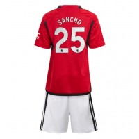 Dětský Fotbalový dres Manchester United Jadon Sancho #25 2023-24 Domácí Krátký Rukáv (+ trenýrky)